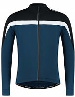 Ocieplana bluza rowerowa Rogelli COURSE, czarno-niebiesko-biała 