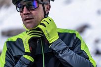 Rogelli LAVAL - cienkie rękawiczki sportowe - fluor-yellow/black - 4