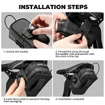 Multifunkcyjna torba podsiodłowa z uchwytem na bidon Rockbros P010 - black check - 14