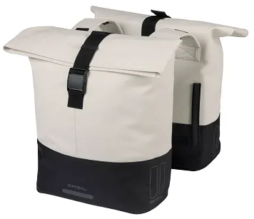 Torba miejska Basil Cove - Double Pannier Bag - 28-32L - off-white/black