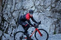Spodnie rowerowe Rogelli FUSE 2.0 z żelową wkładką rowerową, czerwone roz. M - 4